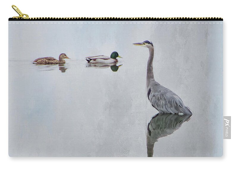 Heron Zip Pouch featuring the photograph Three Friends by Marilyn Wilson
