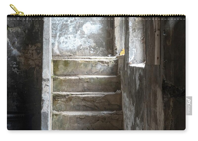 Iceland Zip Pouch featuring the photograph Herring Cannery Stairs by Tom Singleton