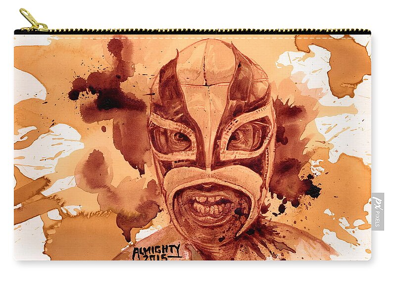 Ryan Almighty Zip Pouch featuring the painting HEWHOCANNOTBENAMED - dry blood by Ryan Almighty