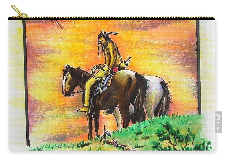 Native Zip Pouch featuring the painting Hi Lighter Pen Painting 2 by Jimmy Smith