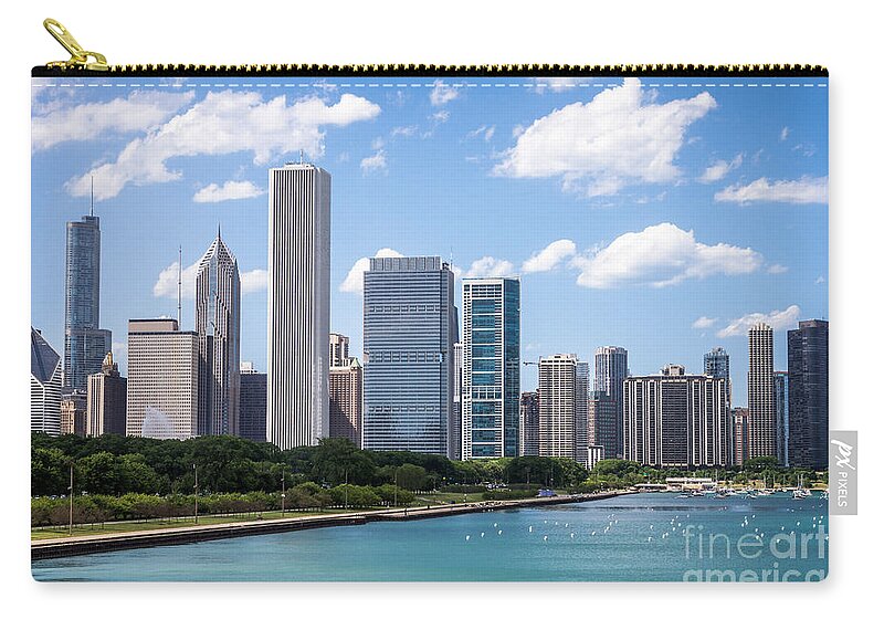 2012 Zip Pouch featuring the photograph Hi-Res Picture of Chicago Skyline and Lake Michigan by Paul Velgos