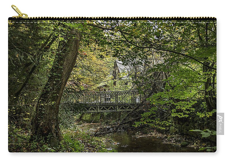 Season Carry-all Pouch featuring the photograph Hidden Bridge at Offas Dyke by Spikey Mouse Photography