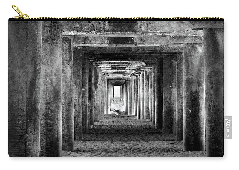 Beach Zip Pouch featuring the photograph Hidden Illusions 2 bw by Denise Dube