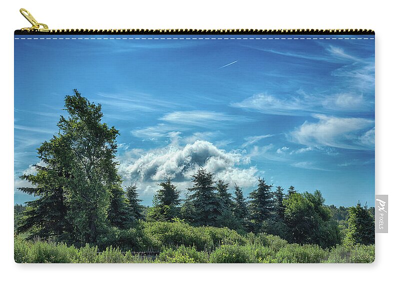Clouds Zip Pouch featuring the photograph Hidden Rails by Guy Whiteley
