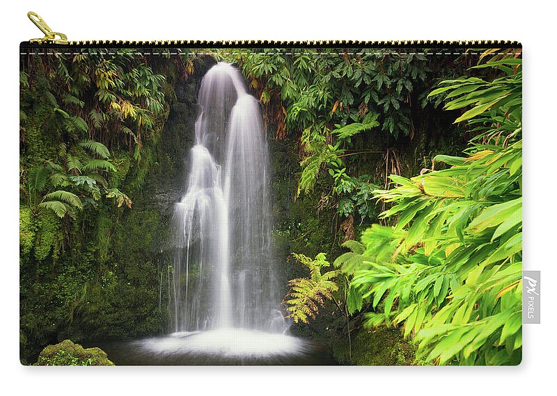 Waterfall Zip Pouch featuring the photograph Hidden Waterfall by Christopher Johnson