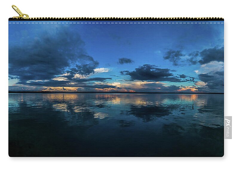 Higgins Lake Carry-all Pouch featuring the photograph Higgins Lake Panorama by Joe Holley