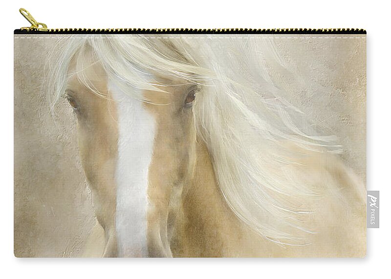 Horses Carry-all Pouch featuring the painting Spun Sugar by Colleen Taylor