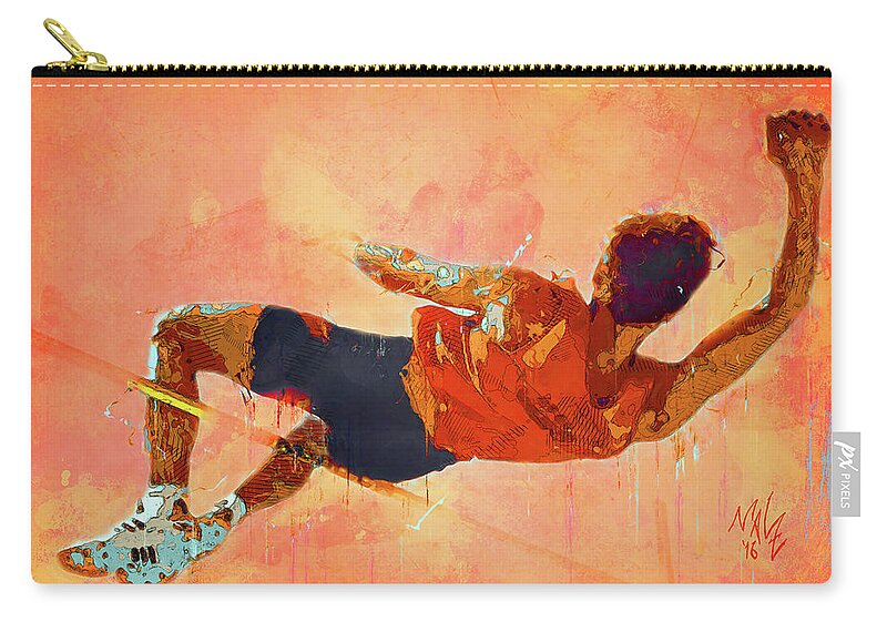Acrylics Zip Pouch featuring the digital art High Jumper by Mal-Z