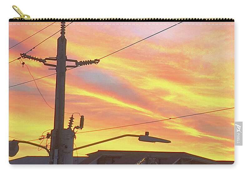 City Life Carry-all Pouch featuring the photograph High Wire Sunset by Rod Whyte