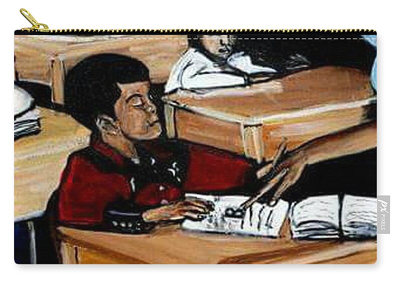 Old School Music Video Zip Pouch featuring the painting Higher Standards by Tyrone Hart