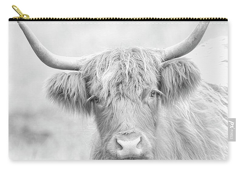 Highland Cow Zip Pouch featuring the photograph Highland Breed by Steve McKinzie