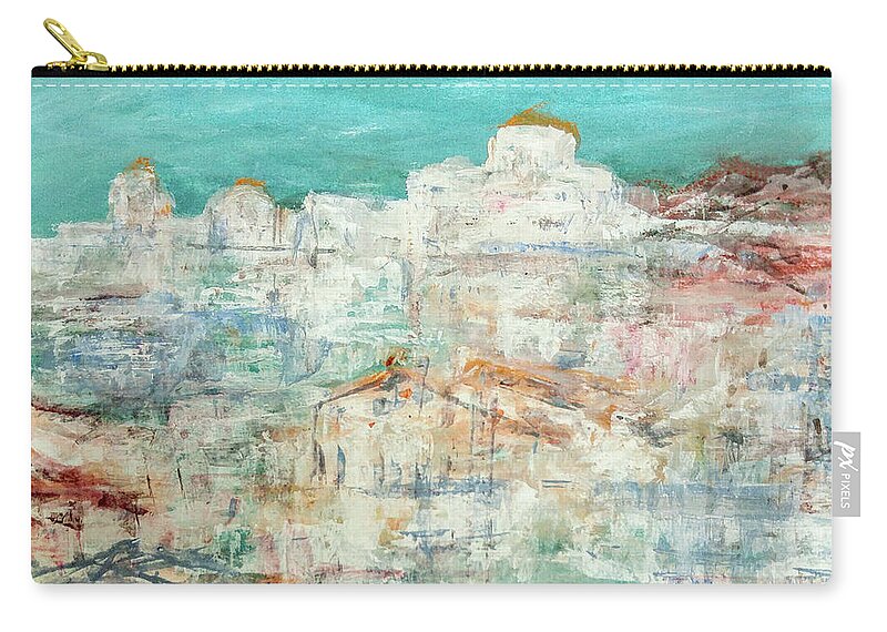 Painting Zip Pouch featuring the painting Highlights on Skiathos by Jackie Sherwood