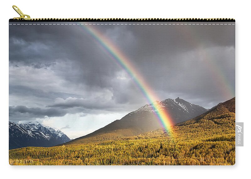 Alaska Zip Pouch featuring the photograph Hiland Mountain by Ed Boudreau