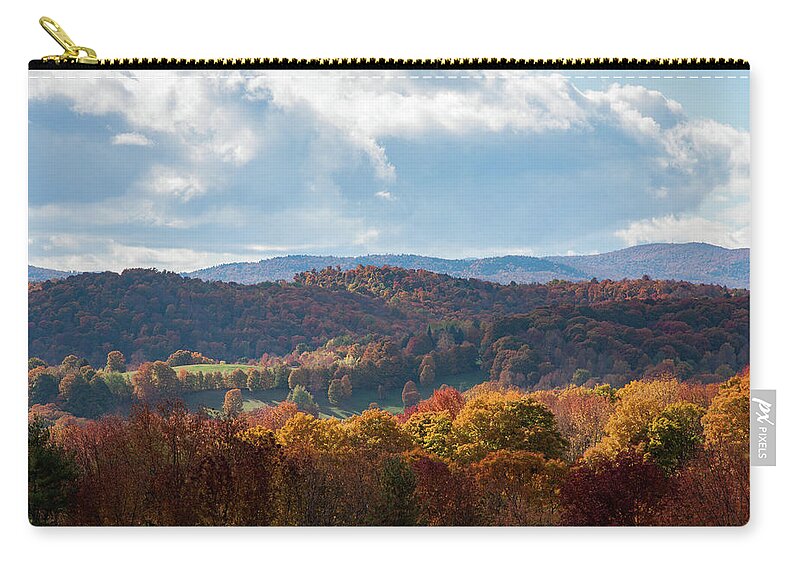 #jefffolger Zip Pouch featuring the photograph Hills of Pomfret Vermont by Jeff Folger