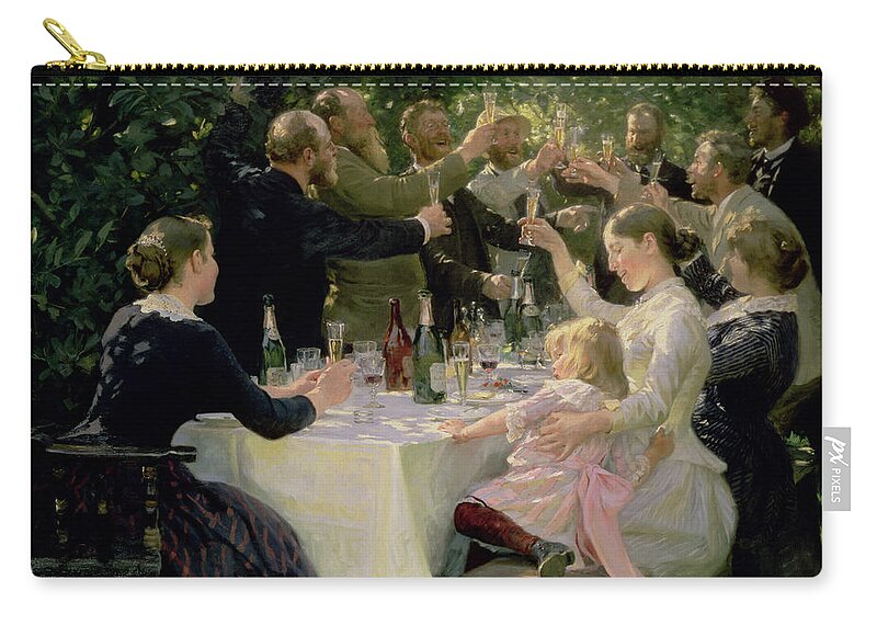 Party Zip Pouch featuring the painting Hip Hip Hurrah by Peder Severin Kroyer