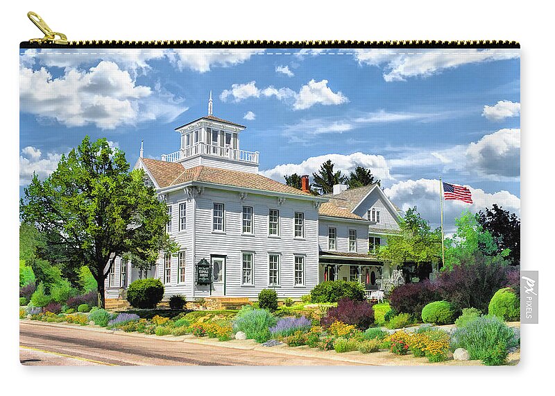 Door County Zip Pouch featuring the painting Historic Cupola House in Egg Harbor Door County by Christopher Arndt