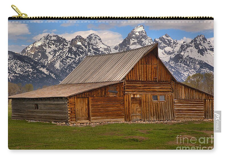 Moulton Barn Zip Pouch featuring the photograph Historic Moulton Barn by Adam Jewell