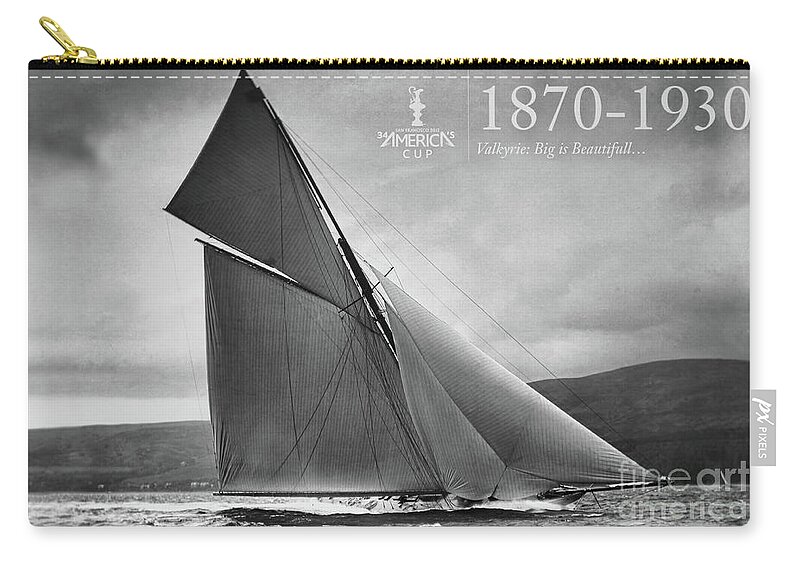 America Zip Pouch featuring the photograph History 1870 -1930 America's Cup by Chuck Kuhn