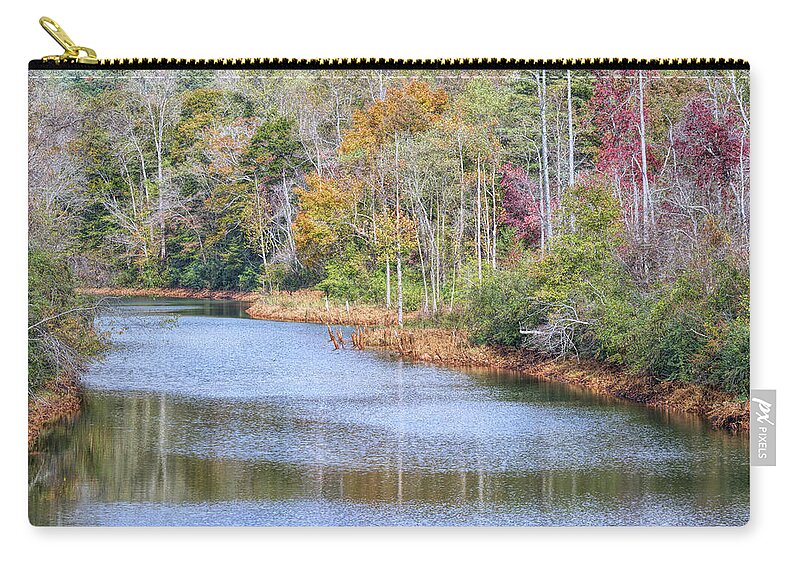 Landscape Zip Pouch featuring the photograph Hiwassee River by John M Bailey