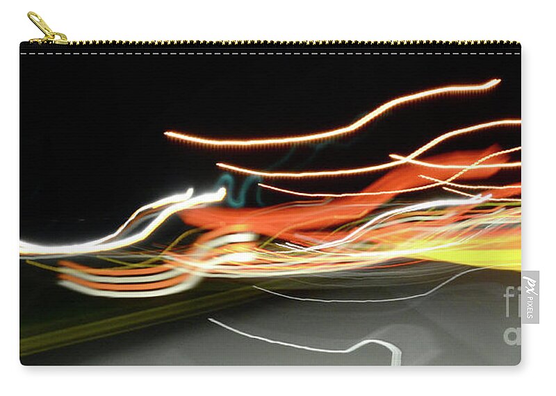 Highway Zip Pouch featuring the photograph HiwayLiteShow #20 by Ron Long