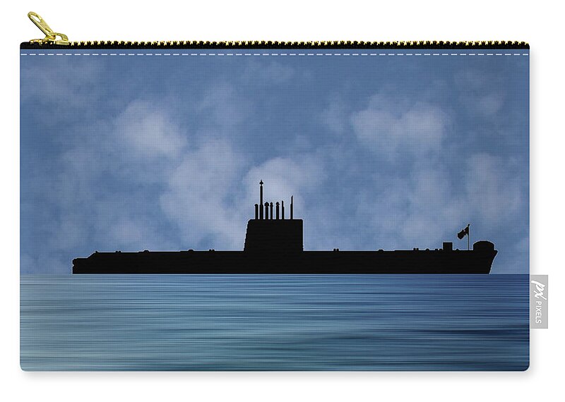 Hms Oberon Zip Pouch featuring the photograph HMS Oberon 1976 v1 by Smart Aviation