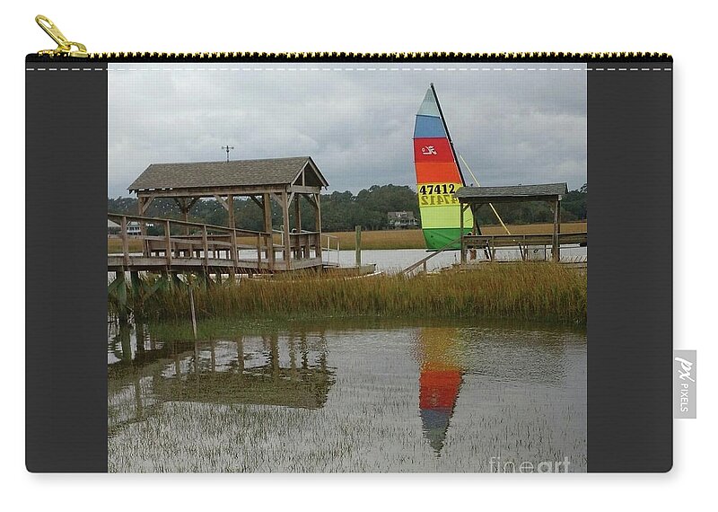 Hobie Cat Zip Pouch featuring the photograph Hobie Cat Reflection by Anita Adams