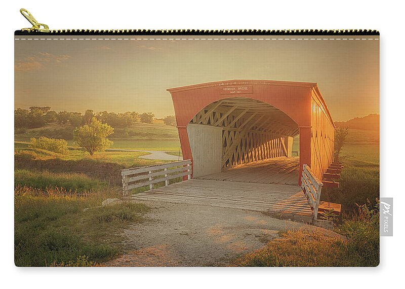 Hogback Bridge Carry-all Pouch featuring the photograph Hogback Covered Bridge by Susan Rissi Tregoning