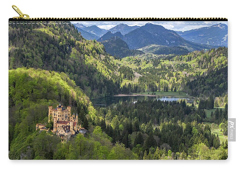 Hohenschwangau Zip Pouch featuring the photograph Hohenschwangau Castle 2 by Will Wagner
