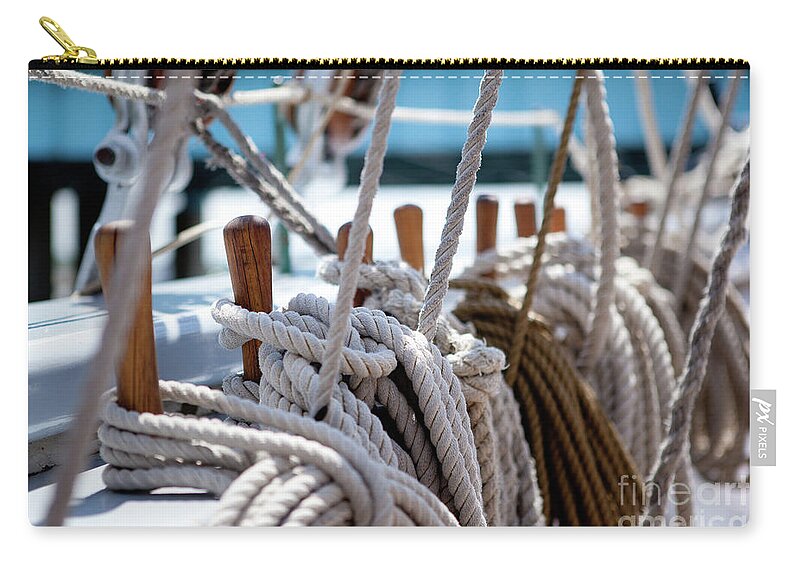 Nautical Carry-all Pouch featuring the photograph Hoisting Ropes by Rich S