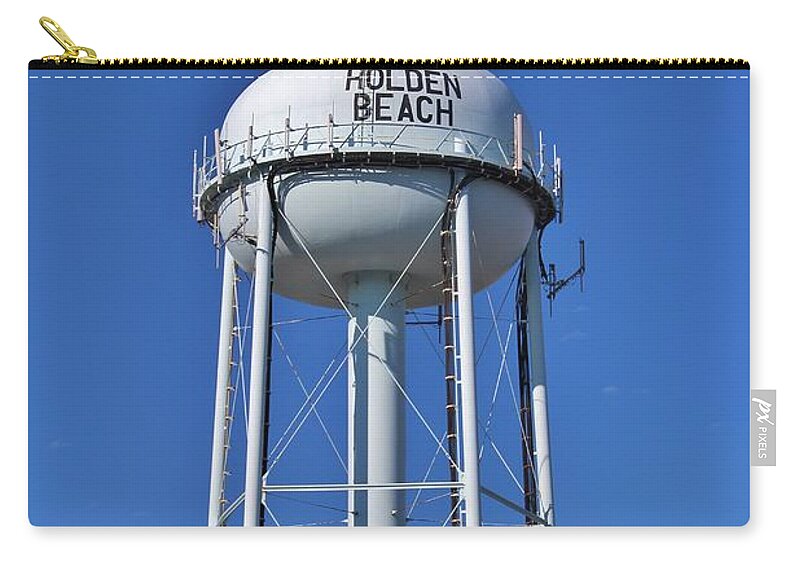 Water Tower Zip Pouch featuring the photograph Holden Beach Water Tower by Cynthia Guinn