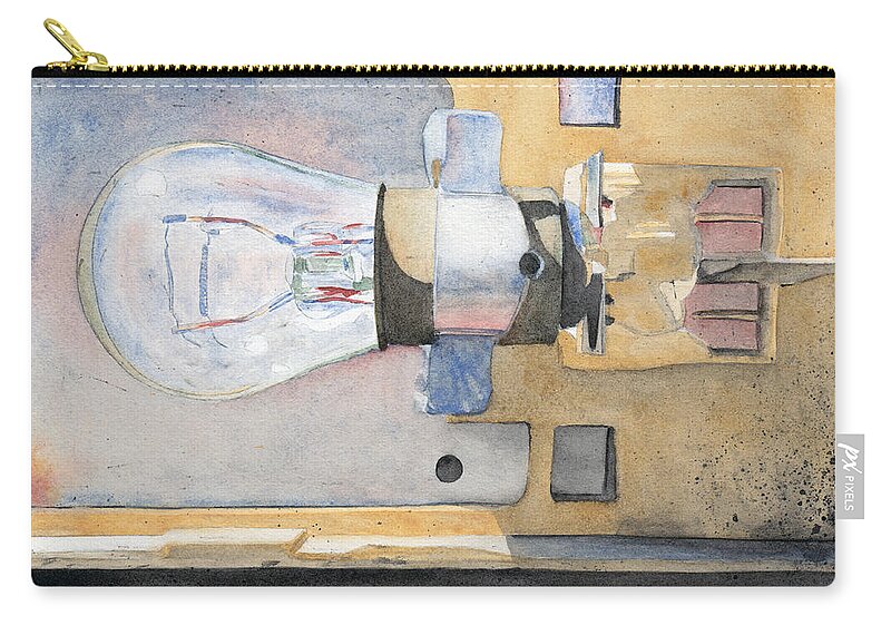 Light Zip Pouch featuring the painting Holding on to an Idea by Ken Powers