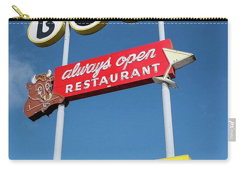 Holiday Bowl Carry-all Pouch featuring the photograph Holiday Bowl Sign Hayward California 2 by Kathy Anselmo