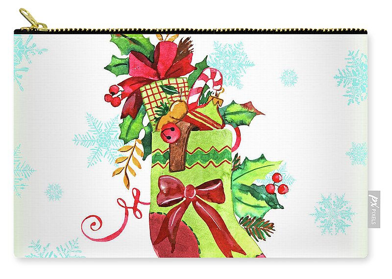 Holiday Zip Pouch featuring the painting Holiday Celebration-B by Jean Plout