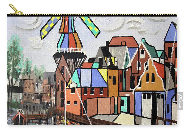 Holland Zip Pouch featuring the painting Holland Not Just Tulips And Windmills by Anthony Falbo