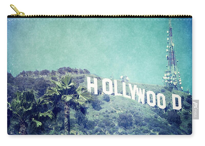 Hollywood Sign Zip Pouch featuring the photograph Hollywood Sign by Nina Prommer