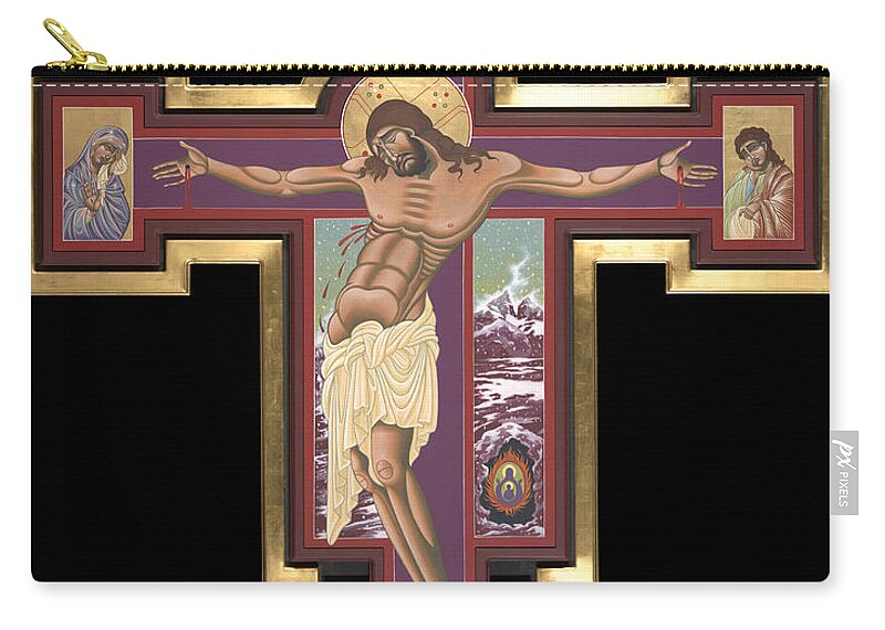 Holy Cross Of The New Advent Zip Pouch featuring the painting Holy Cross of the New Advent 162 by William Hart McNichols