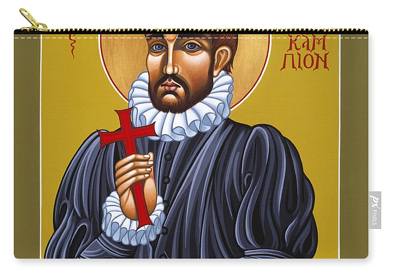 Holy Martyr Carry-all Pouch featuring the painting Holy Martyr St Edmund Campion 103 by William Hart McNichols