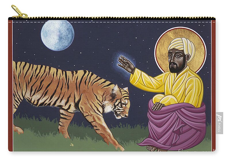 Holy Sadhu Sundar Singh Zip Pouch featuring the painting Holy Sadhu Sundar Singh 189 by William Hart McNichols