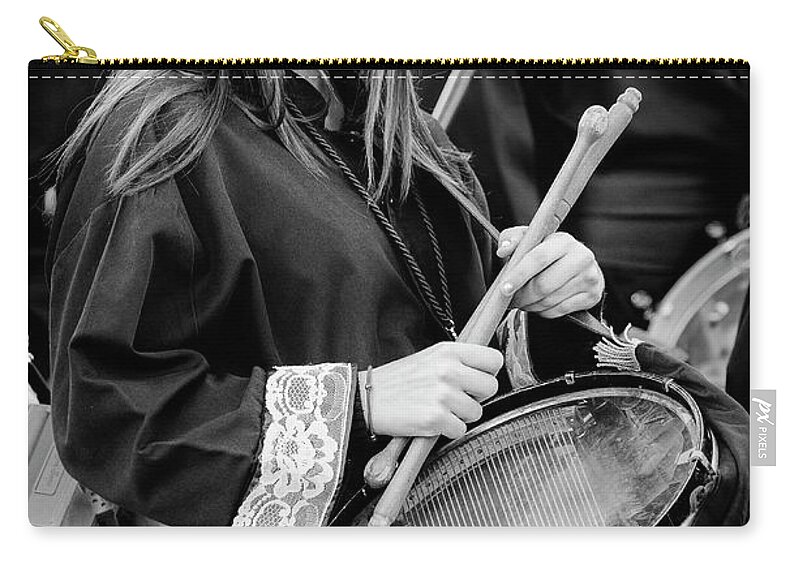 Drummer Zip Pouch featuring the photograph Holy Week Drummer by Pablo Lopez