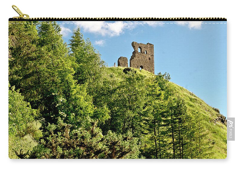 Undiscovered Scotland Zip Pouch featuring the photograph Holyrood park. St. Anthony's chapel. by Elena Perelman