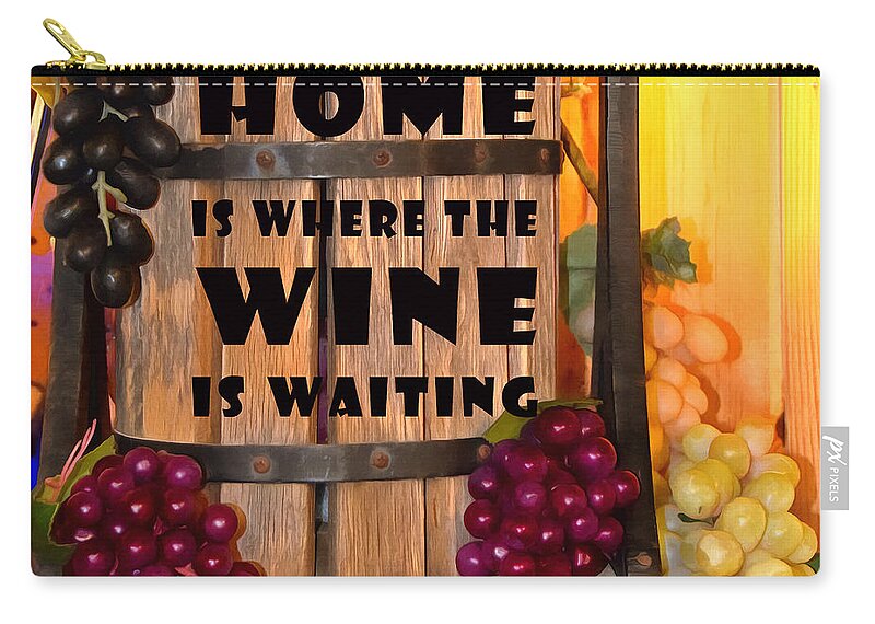 Antique Store Wine Press Zip Pouch featuring the photograph Home is where the Wine is Waiting Wine Press by Barbara Snyder