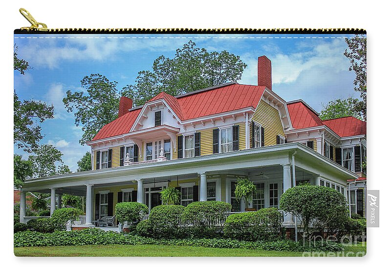 Reid Callaway Southern Glory Zip Pouch featuring the photograph Home Sweet Home Madison Georgia Historical Homes Art by Reid Callaway