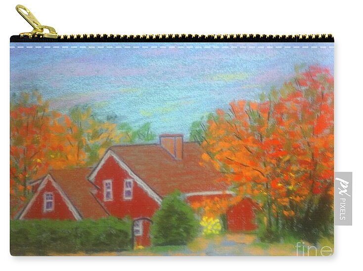 Pastels Zip Pouch featuring the pastel Home sweet Home by Rae Smith