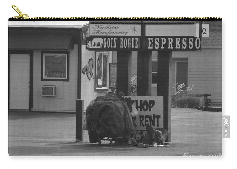 Homeless Zip Pouch featuring the photograph Homeless Hoarder by Marie Neder