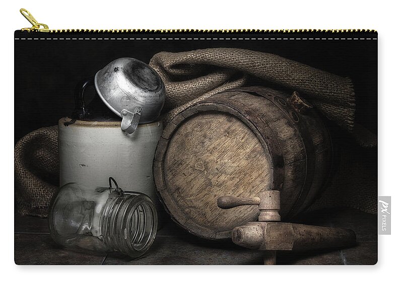 Crock Zip Pouch featuring the photograph Homemade Whiskey by Tom Mc Nemar