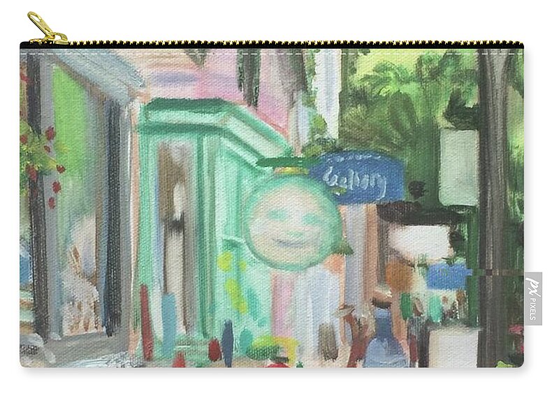 Impressionism Zip Pouch featuring the painting Hometown by Maggii Sarfaty