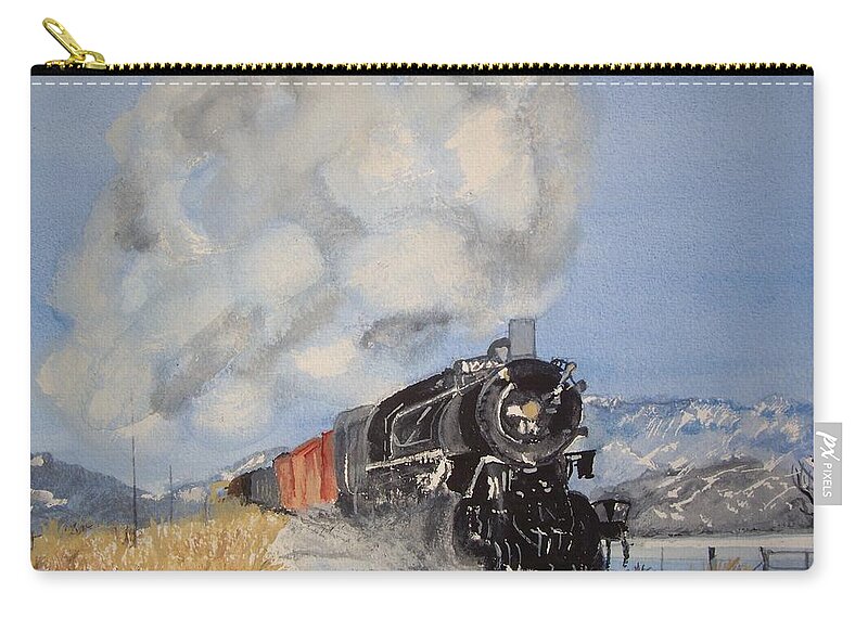 Train Zip Pouch featuring the painting Homeward Bound by Carole Robins