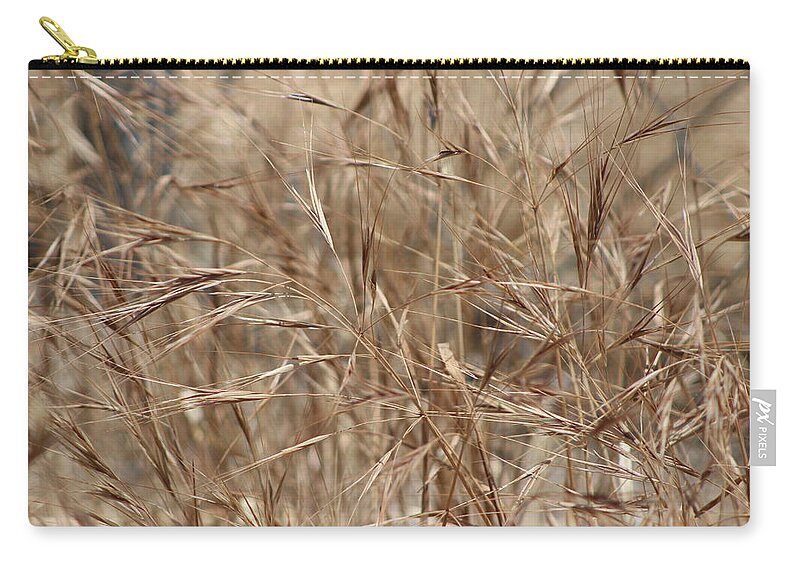 Honey Brown Grass Zip Pouch featuring the photograph Honey Brown Wheat Grass by Colleen Cornelius
