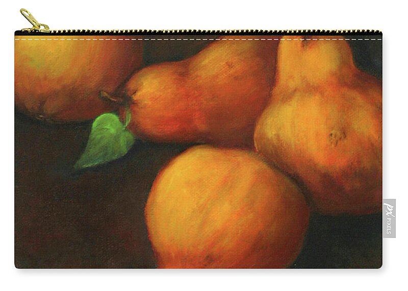 Pear Paintings Zip Pouch featuring the painting Honey Pears by Portraits By NC