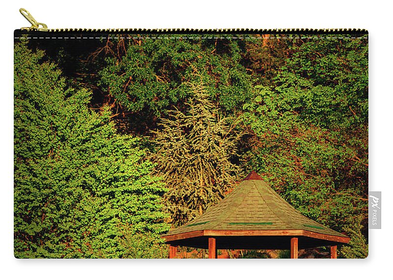 Tamyra Zip Pouch featuring the photograph Honor Heights Gazebo in Vertical by Tamyra Ayles